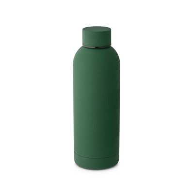 ODIN. Double wall vacuum stainless steel (36 recycled) bottle with rubber coating 550 mL